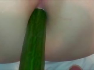 BBW Fucked By A Cucumber And His pecker